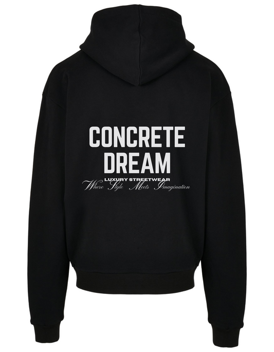 Black Oversized Classic Logo Heavyweight Hoodie