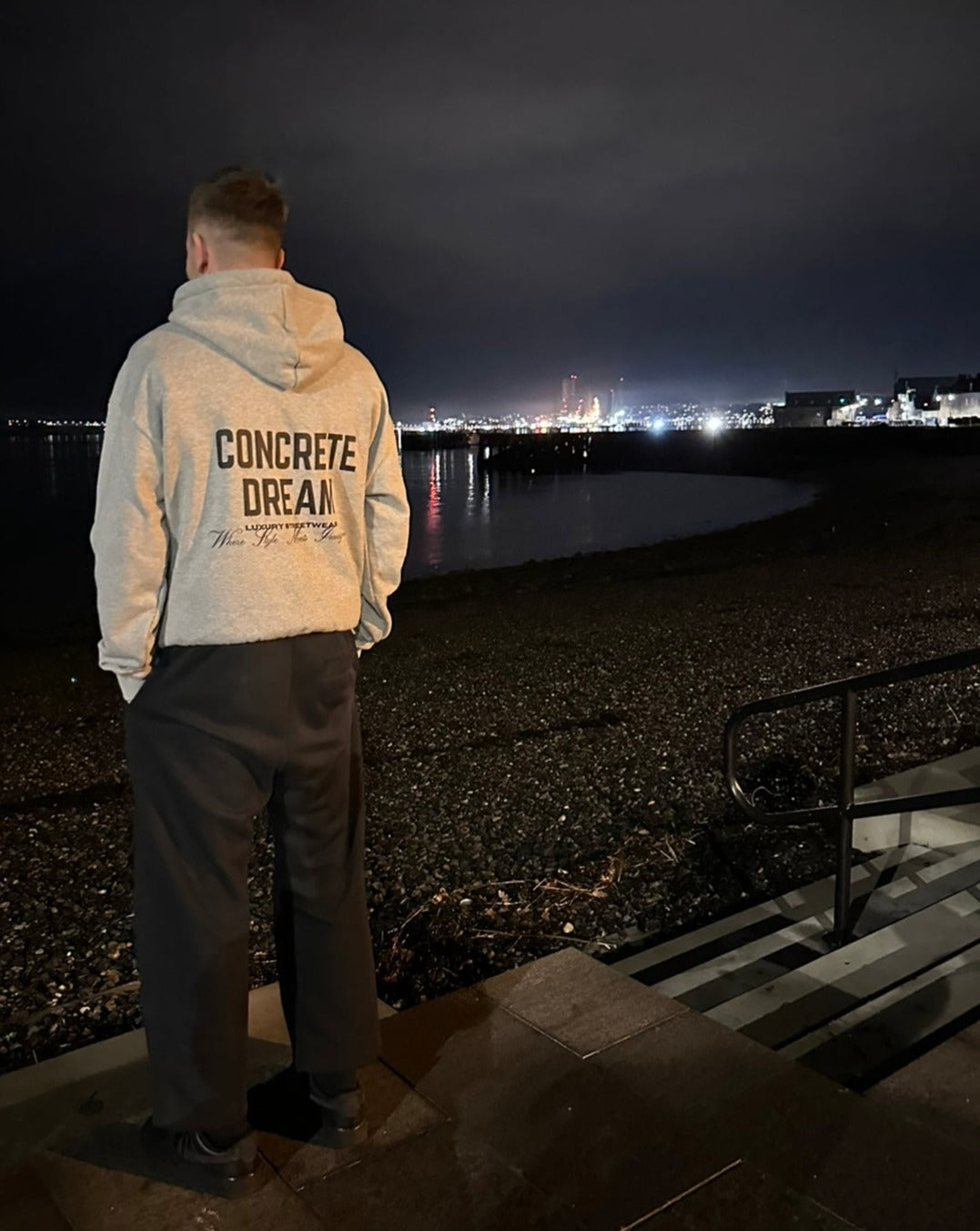 Gray Oversized Classic Logo Heavyweight Hoodie