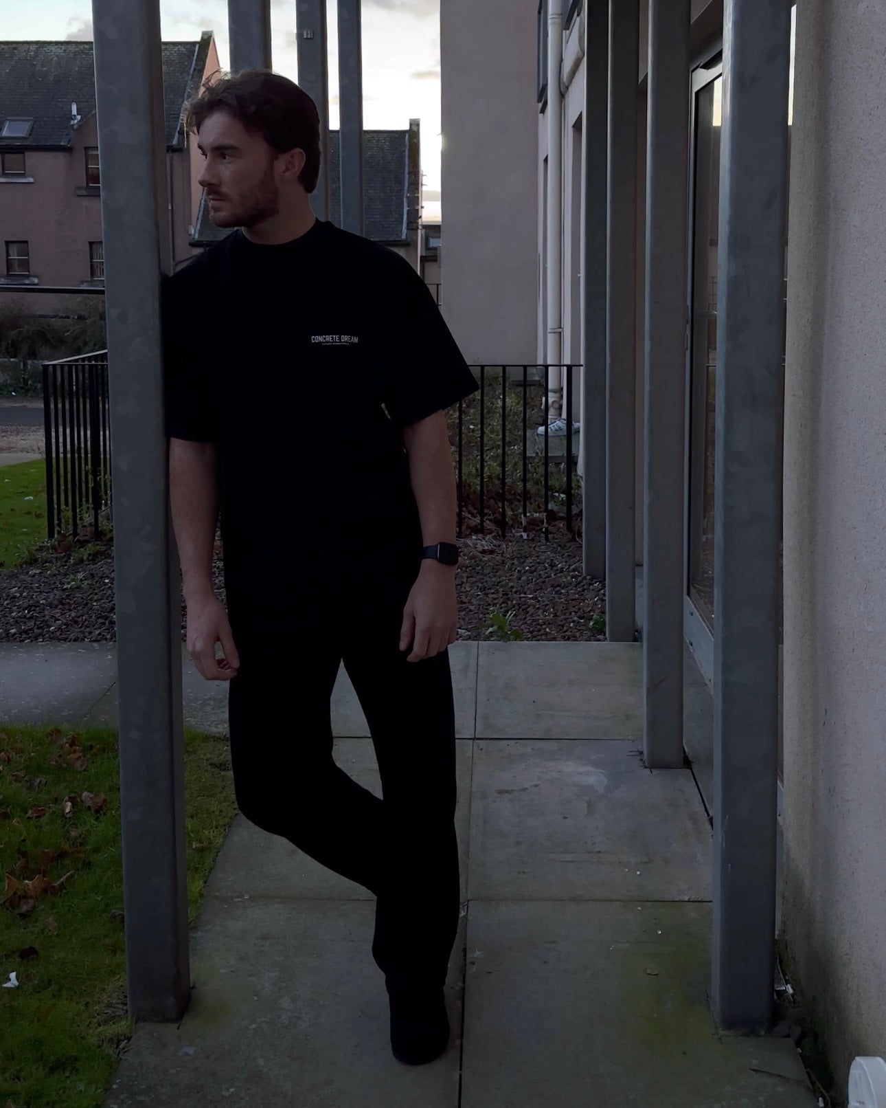 Black Oversized Classic Logo Tee