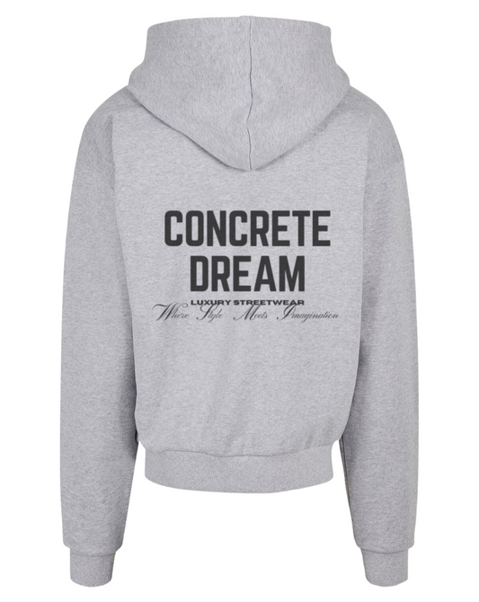 Gray Oversized Classic Logo Heavyweight Hoodie